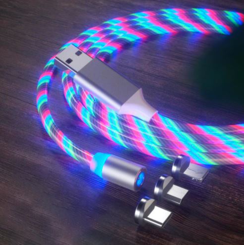 Cable Cargador Magnético 3 en 1 LED - HappyShop Colombia