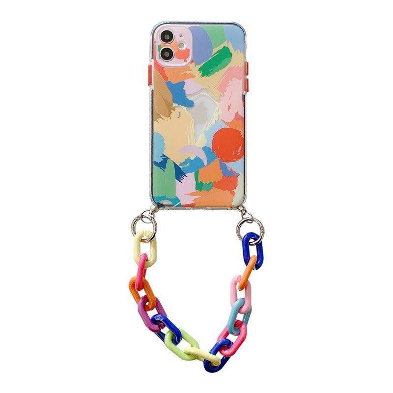 Case funda collage con correa multicolor para iPhone - HappyShop Colombia