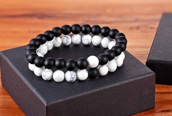 Set 2 Pulseras de piedra natural para Parejas - HappyShop Colombia