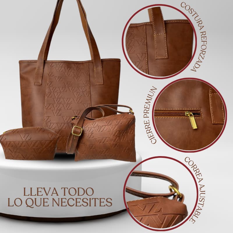 TRIO CARTERAS DE CUERO