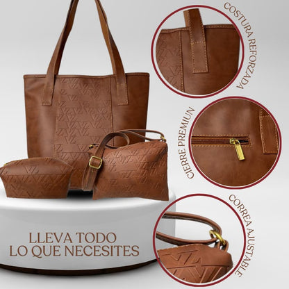 TRIO CARTERAS DE CUERO