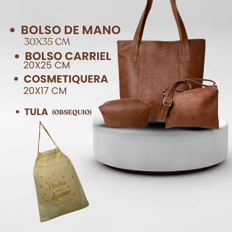 TRIO CARTERAS DE CUERO