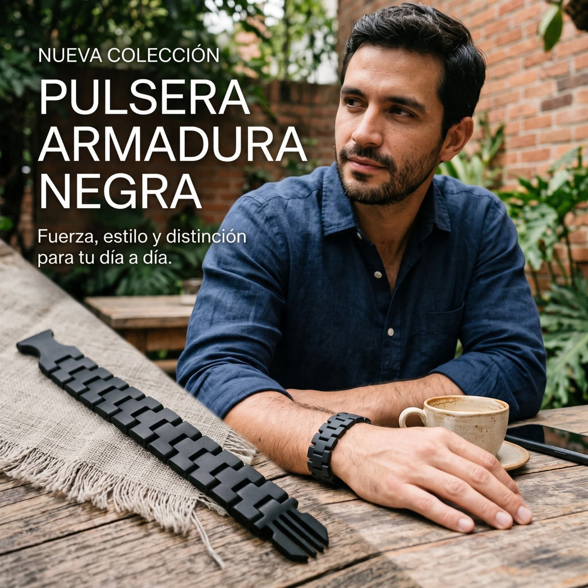 Pulsera armadura negra