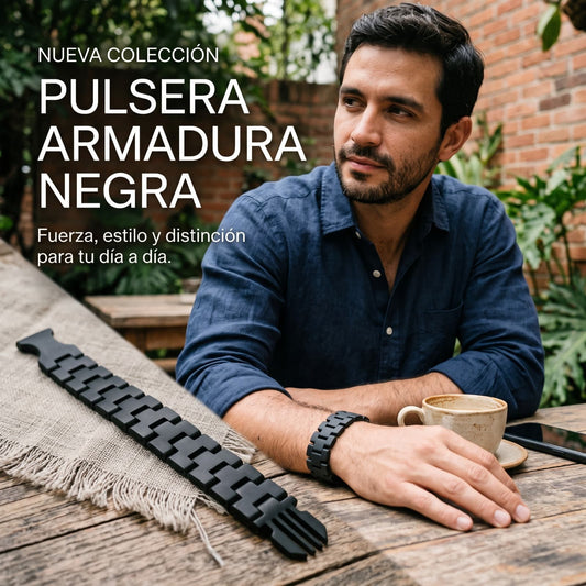 Pulsera armadura negra
