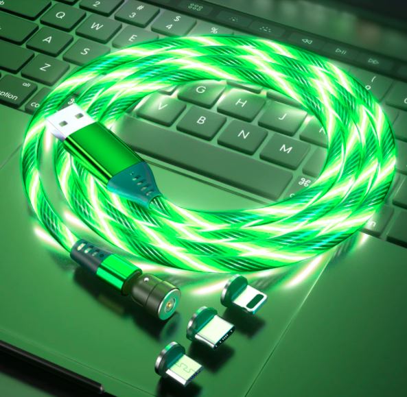Cable Cargador Magnético 3 en 1 LED - HappyShop Colombia