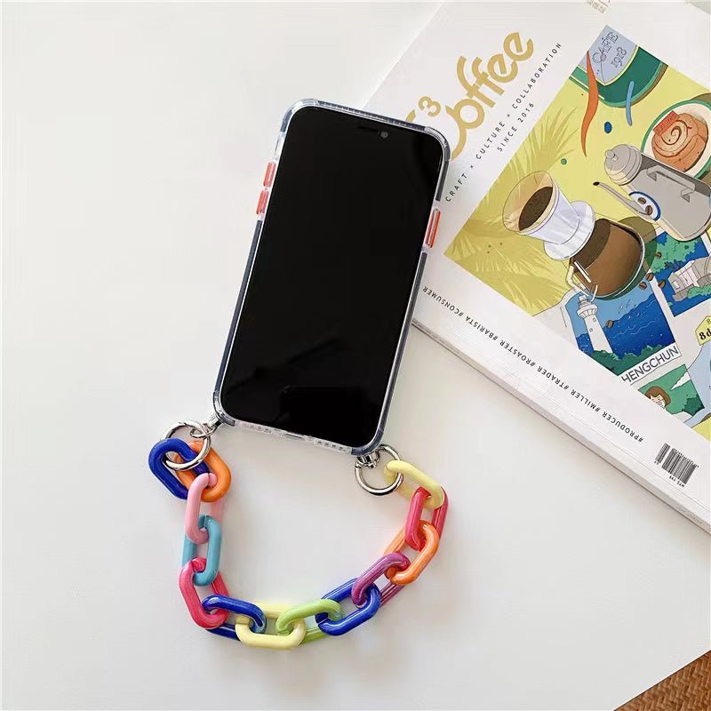 Case funda collage con correa multicolor para iPhone - HappyShop Colombia