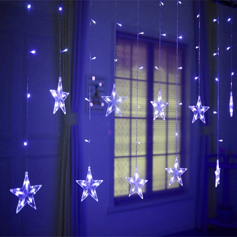 Luces navideñas cortina de Estrellas - HappyShop Colombia